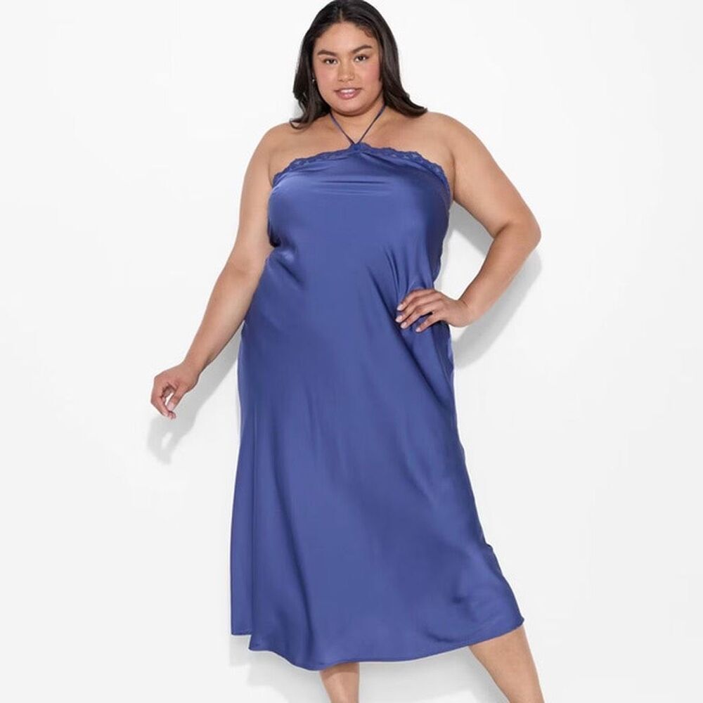 ✨Wild Fable - Women's Lace Trim Maxi A-Line Blue Sz Large Dress✨